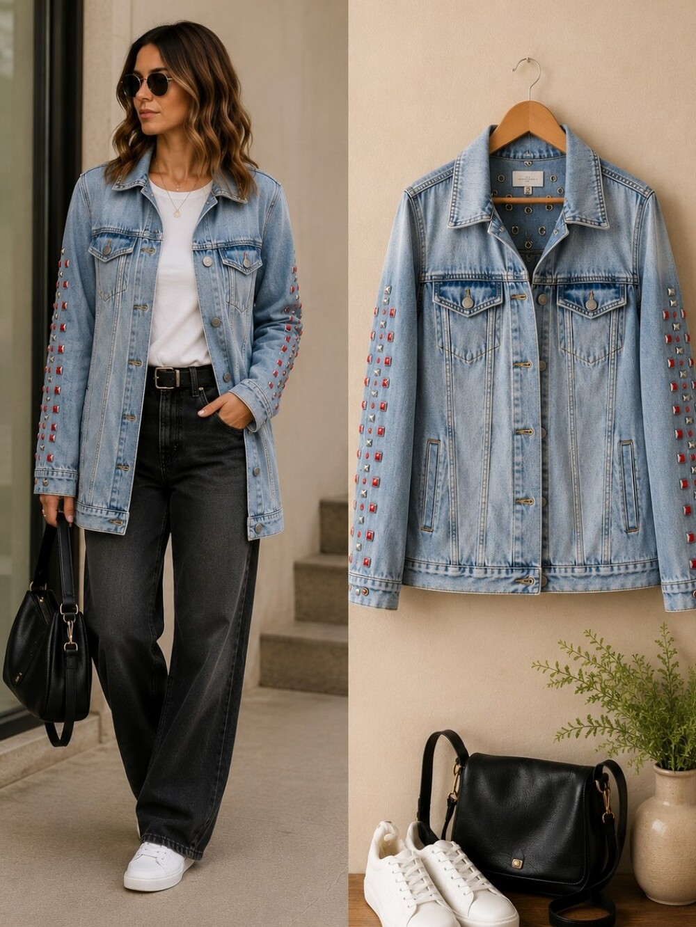 Levi's Embellished Denim Jacket Light Wash Size M